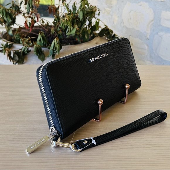 Michael Kors Mina LARGE Chain Shoulder/ Continental Wallet Leather Black NWT - Picture 11 of 14